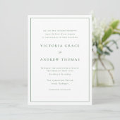 Invitation Emerald Green Simple Typographie Mariage officiel (Debout devant)