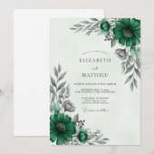 Invitation Emerald Green Sophisticated Winter Wedding (Devant / Derrière)
