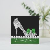 Invitation Emerald Green Sweet sixteen fête d'anniversaire (Debout devant)