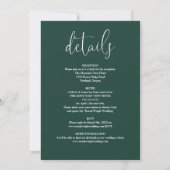 Invitation Emerald Green Tout en un élégant Mariage de script (Dos)