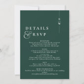Invitation Emerald Green Tout en un Mariage Monogramme modern (Dos)