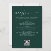 Invitation Emerald Green tout en un Mariage QR Code (Dos)