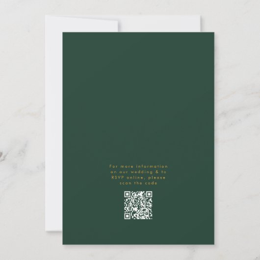 Invitation Emerald Green Typographie moderne RSVP Mariage (Dos)