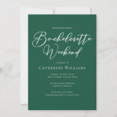 Invitation Emerald Green Typography Week-end (Devant)