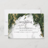 Invitation Emerald Green Watercolor Geode BarefootBride™ (Devant)
