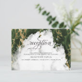 Invitation Emerald Green Watercolor Geode BarefootBride™ (Debout devant)
