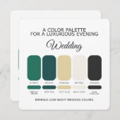Invitation Emerald Green Wedding Color Palette Card (Devant / Derrière)