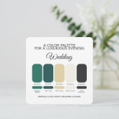 Invitation Emerald Green Wedding Color Palette Card (Debout devant)