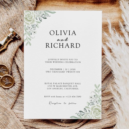 Invitation Emerald Green Wedding invite Modèle