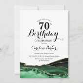 Invitation Emerald Green White Gold Agate 70e anniversaire (Devant)