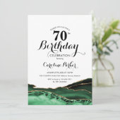 Invitation Emerald Green White Gold Agate 70e anniversaire (Debout devant)