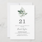 Invitation Emerald Greenery 21ème anniversaire (Devant)