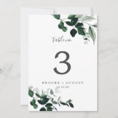 Invitation Emerald Greenery 5x7" Numéro de tableau (Devant)