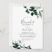 Invitation Emerald Greenery Brunch et Bubbly Fête des mariées (Devant)