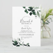 Invitation Emerald Greenery Brunch et Bubbly Fête des mariées (Debout devant)