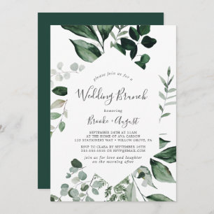 Invitation Emerald Greenery Brunch Mariage