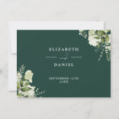 Invitation Emerald Greenery Détails du Mariage Information (Dos)