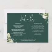 Invitation Emerald Greenery Détails du Mariage Information (Devant)