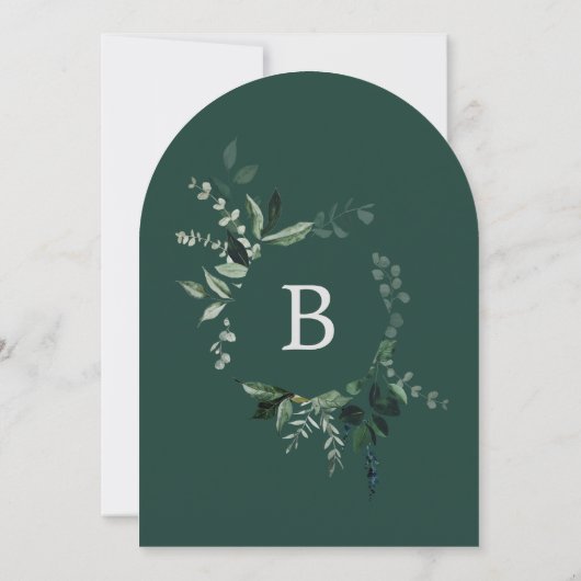 Invitation Emerald Greenery Elégant moderne Boho Arch Mariage (Dos)