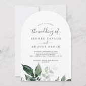 Invitation Emerald Greenery Elégant moderne Boho Arch Mariage (Devant)