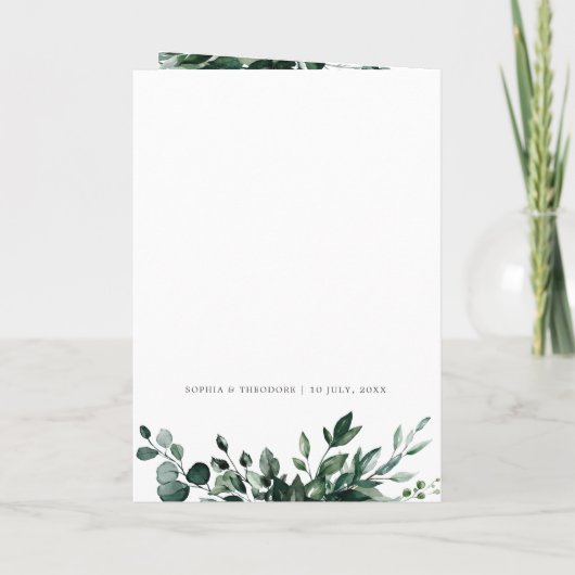 Invitation Emerald Greenery Eucalyptus Mariage botanique (Dos)