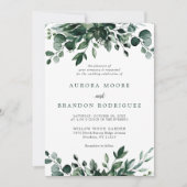 Invitation Emerald Greenery Eucalyptus Mariage botanique Invi (Devant)