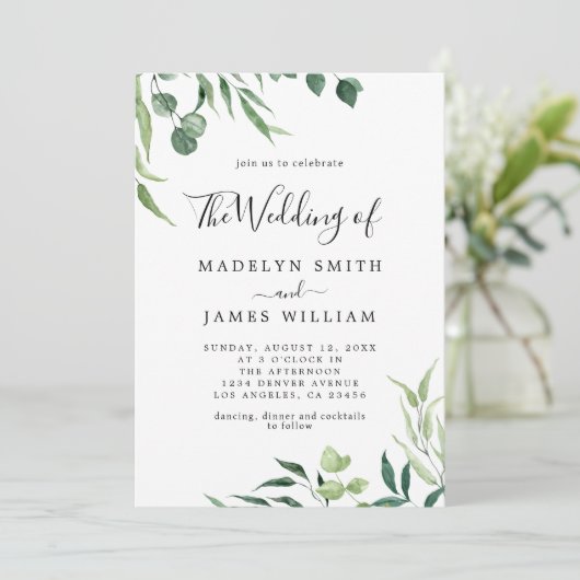 Invitation Emerald Greenery Le Mariage de (Debout devant)