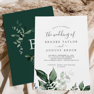 Invitation Emerald Greenery Le Mariage de