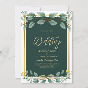 Invitation Emerald Greenery Mariage Botanical Nature Invitati