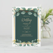Invitation Emerald Greenery Mariage Botanical Nature Invitati (Debout devant)