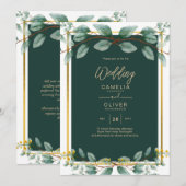Invitation Emerald Greenery Mariage Botanical Nature Invitati (Devant / Derrière)
