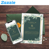 Invitation Emerald Greenery Mariage Botanical Nature Invitati