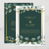 Invitation Emerald Greenery Mariage Botanical Nature Invitati (Devant / Derrière)
