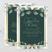 Invitation Emerald Greenery Mariage Botanical Nature Invitati (Devant / Derrière)
