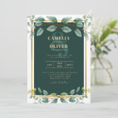 Invitation Emerald Greenery Mariage Botanical Nature Invitati (Debout devant)