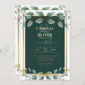 Invitation Emerald Greenery Mariage Botanical Nature Invitati (Devant / Derrière)