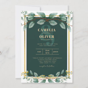 Invitation Emerald Greenery Mariage Botanical Nature Invitati