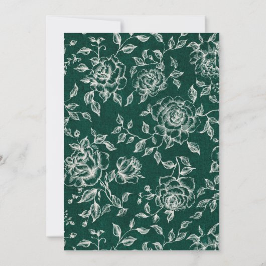 Invitation Emerald Greenery Mariage botanique Vintage (Dos)