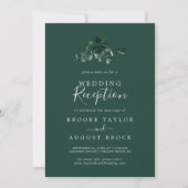 Invitation Emerald Greenery | Réception de mariage vert (Devant)