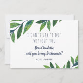 Invitation Emerald Greenery - Soyez ma femme de chambre (Devant)