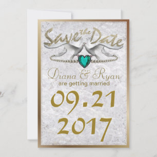 Invitation Emerald Heart Enregistrer la date
