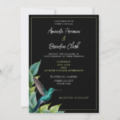 Invitation Emerald Hummingbird Tropical Feuille Mariage (Devant)