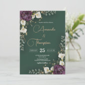Invitation Emerald & Ivory Botanical Elegance Wedding (Debout devant)