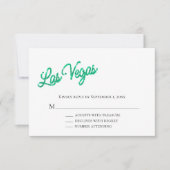 Invitation Emerald Las Vegas Sparkles Wedding RSVP (Devant)