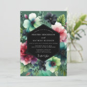 Invitation Emerald Luminous Flora Wedding (Debout devant)