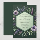 Invitation Emerald Lupine Meadow Wedding (Devant / Derrière)