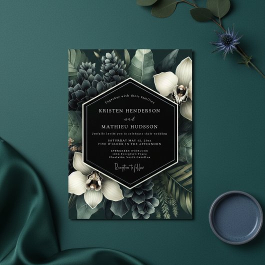 Invitation Emerald Lush Botanical Romance Wedding