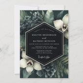 Invitation Emerald Lush Botanical Romance Wedding (Devant)