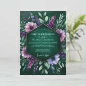 Invitation Emerald Lush Flora Wedding (Debout devant)