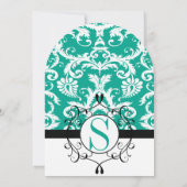 Invitation Emerald Monogram Wedding Inviter ou toute couleur (Dos)